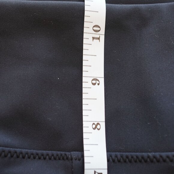Athleta Colorblock Zip Pocket Leggings Size M Black Navy‎ High Waist Stretch - Picture 8 of 10